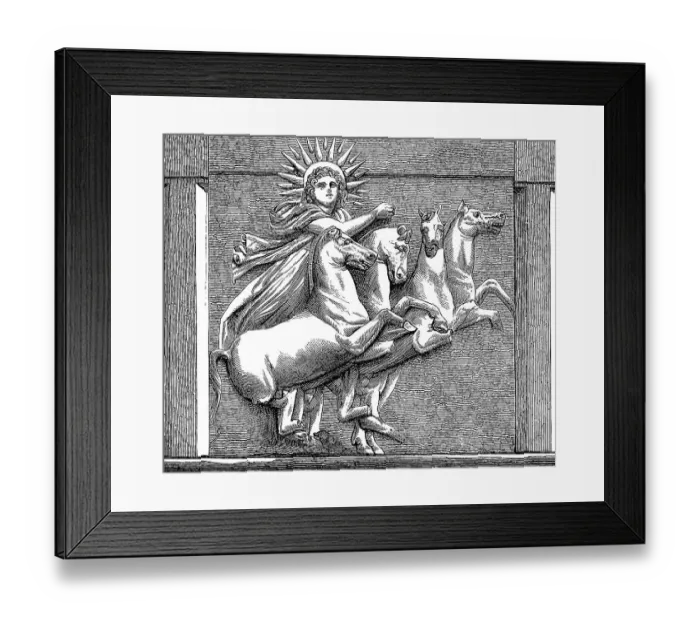 Framed Print : Helios, the god of lightin Greek mythology