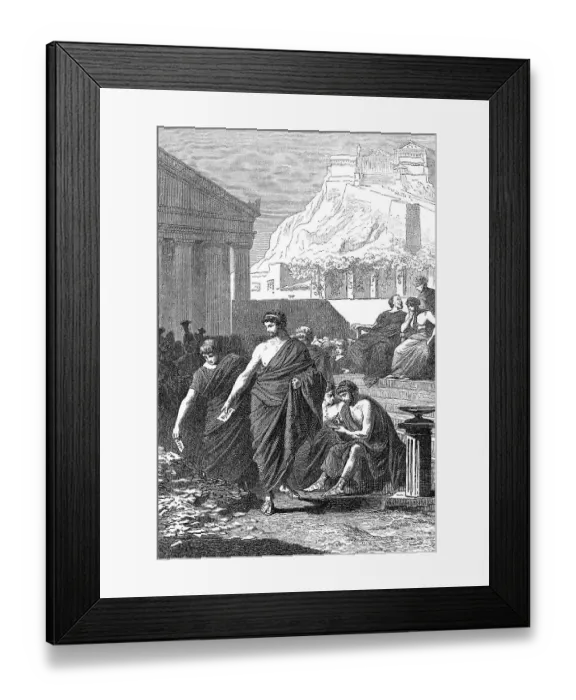 Framed Print : The ostracism of Aristides 530-468 BC