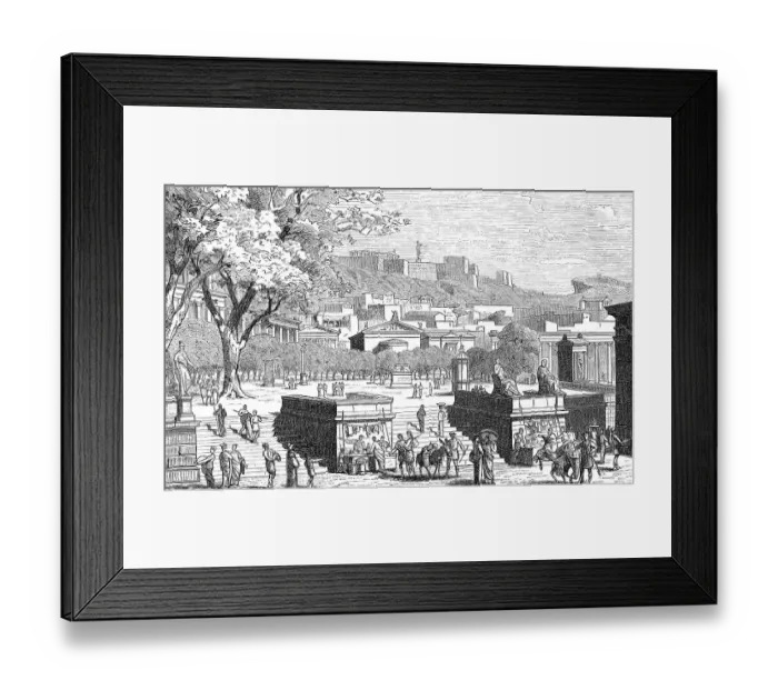 Framed Print : Marketplace at Athens in ancient Greece