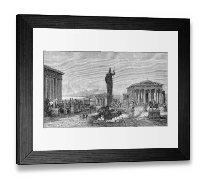 Framed Print : Reconstruction of the Acropolis of Athens