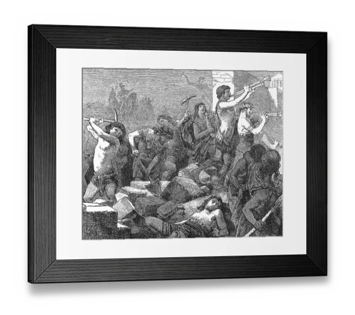 Framed Print : Lysander destroying the walls of Athens Framed Print : Lysander destroying the walls of Athens
