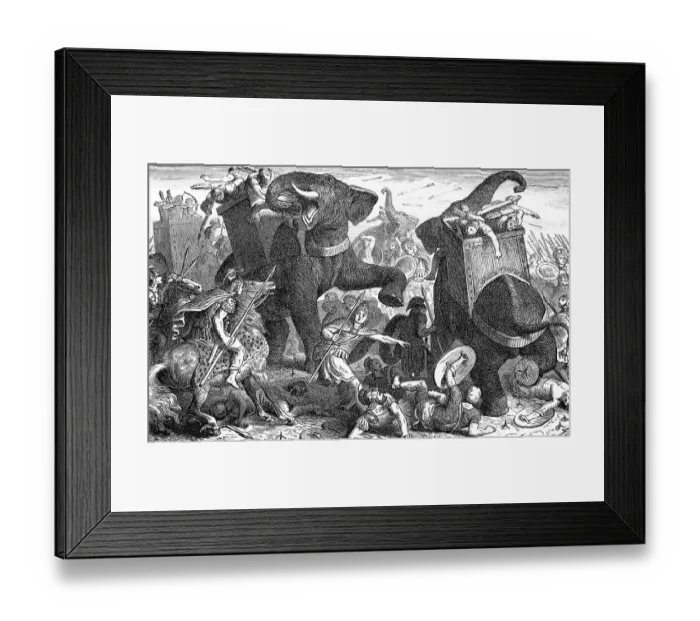 Framed Print : The Battle of Gaza, Third war of the Diadochi between Ptolemy and Seleucus against Demetrius