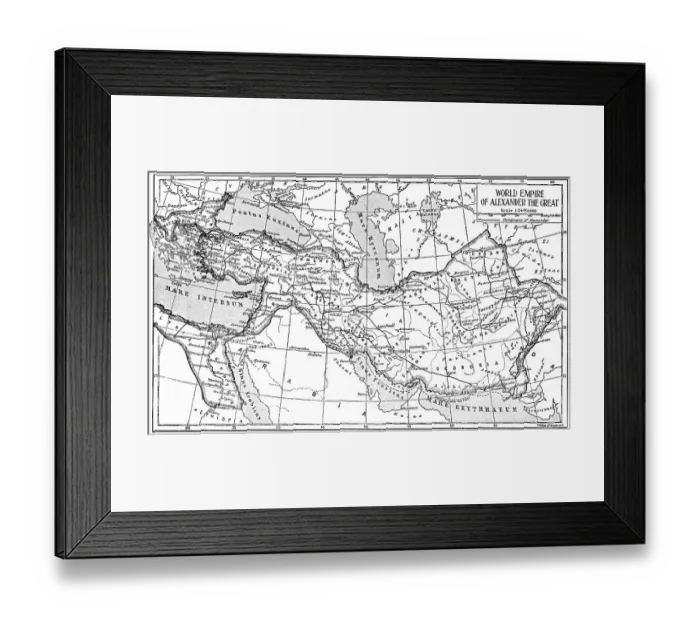Framed Print : Historical map of the world empire of Alexander the Great Framed Print : Historical map of the world empire of Alexander the Great