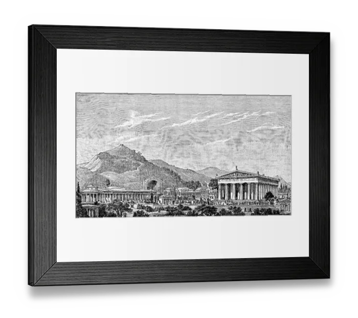 Framed Print : The reconstruction of Olympia in ancient Greece