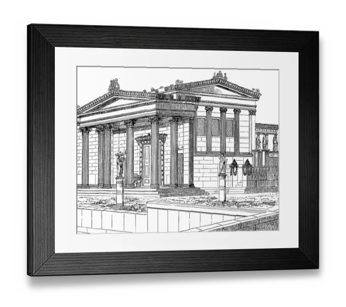 Framed Print : Reconstruction of the Erechtheion or Erechtheum