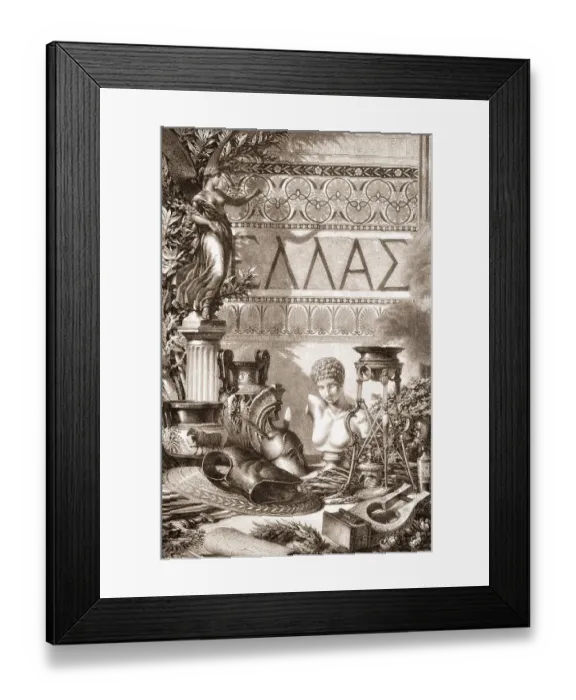 Framed Print : Greek Allegory, 19th century