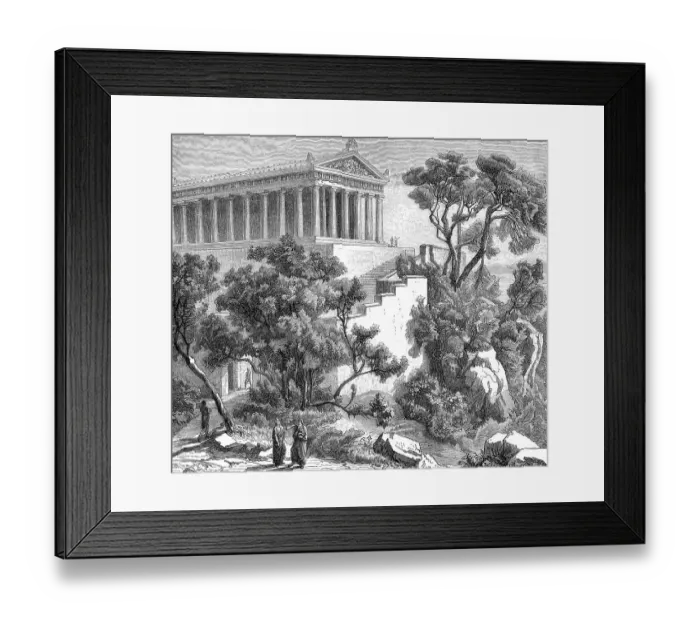 Framed Print : Reconstruction of the Doric Poseidon temple of Poseidon Framed Print : Reconstruction of the Doric Poseidon temple of Poseidon