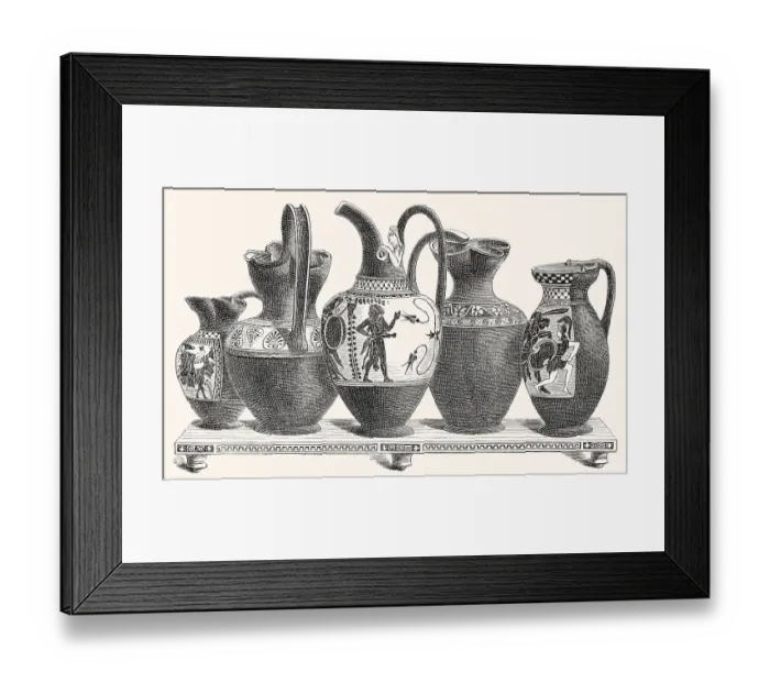 Framed Print : Wine jugs from ancient Greece