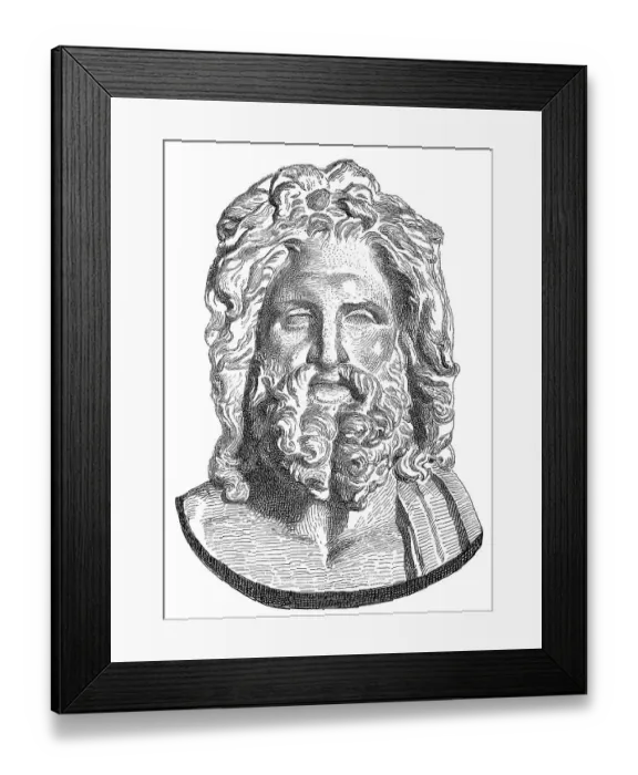 Framed Print : Statue of Zeus of king of the gods