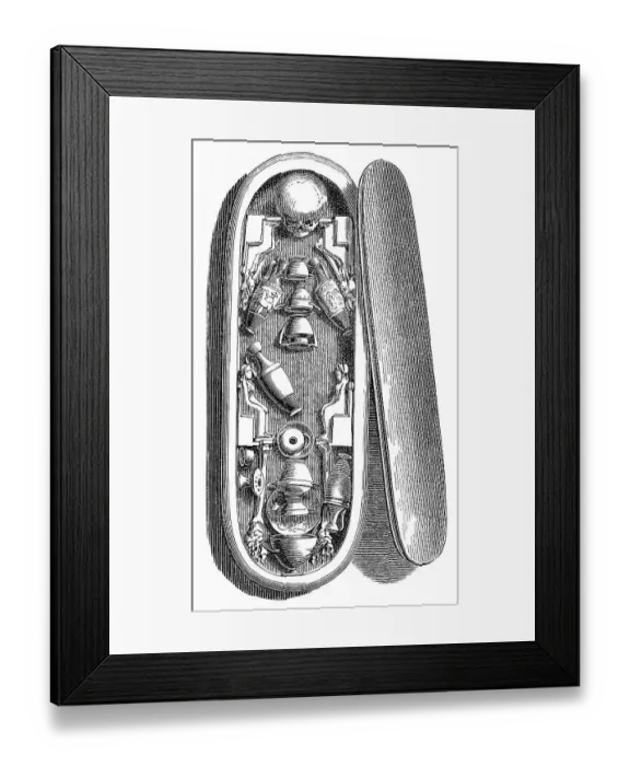 Framed Print : Grave goods of an ancient Greek coffin