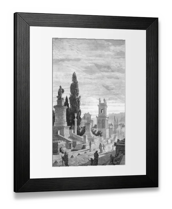 Framed Print : Reconstruction of Kerameikos, ancient cemetery of Athens
