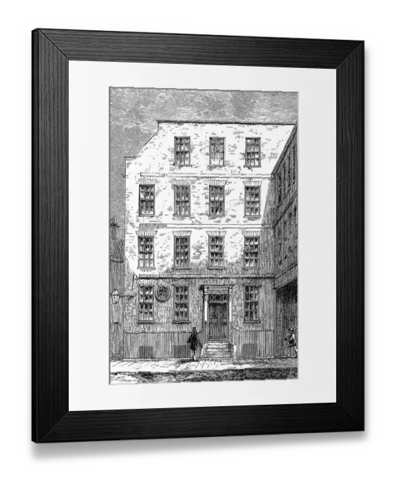 Framed Print : Samuel Johnson's house in Bolt-Court Framed Print : Samuel Johnson's house in Bolt-Court