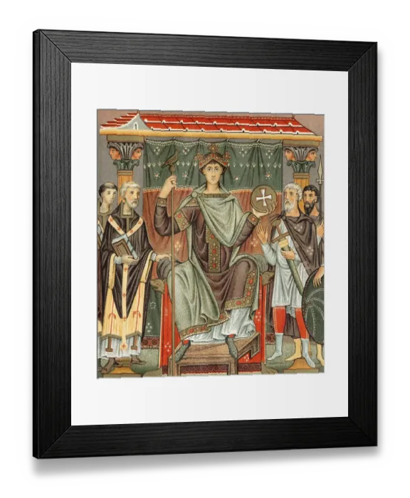 Framed Print : Otto III enthroned, the Gospels of Otto III