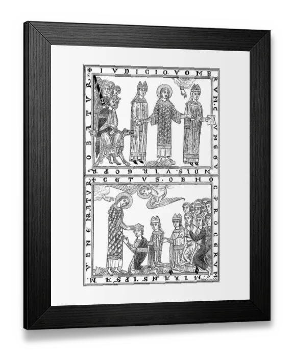 Framed Print : Trial by ordeal, the innocence of the Saint Cunigunde of Luxembourg was determined