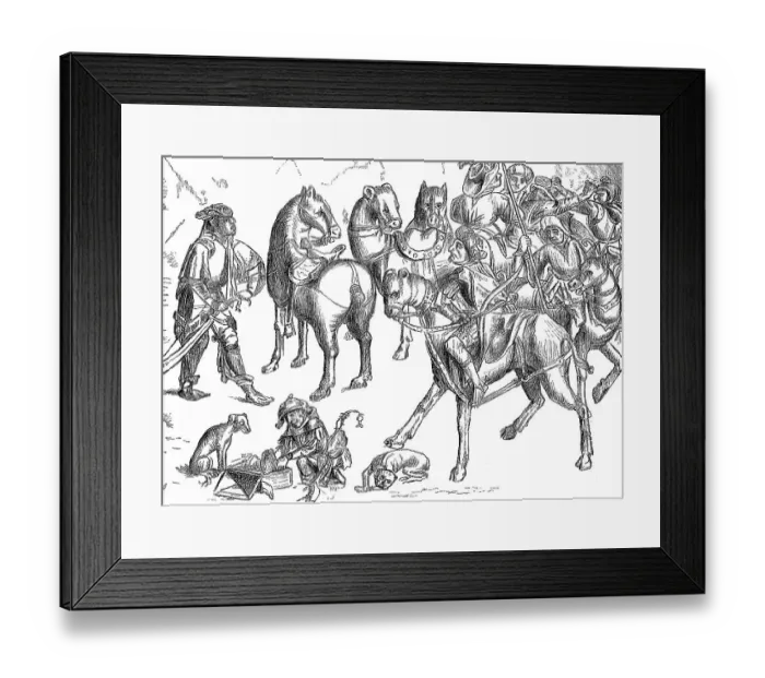 Framed Print : Very old representation of Turkish soldiers