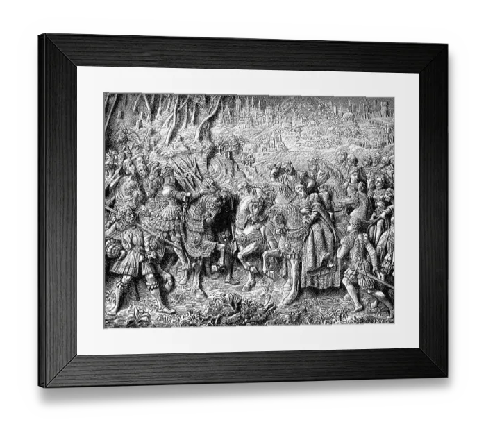 Framed Print : Maximilian I von Habsburg, his daughter Archduchess Margaret of Austria