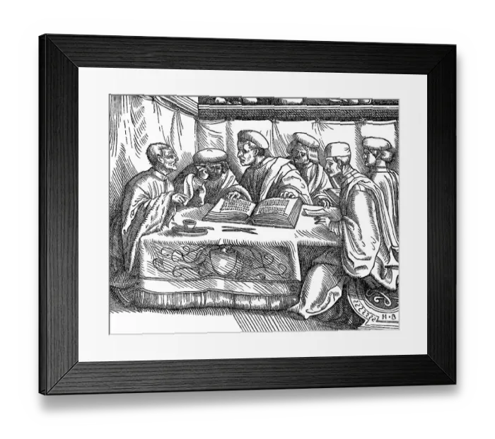 Framed Print : A meeting of scholarly judges, Germany Framed Print : A meeting of scholarly judges, Germany