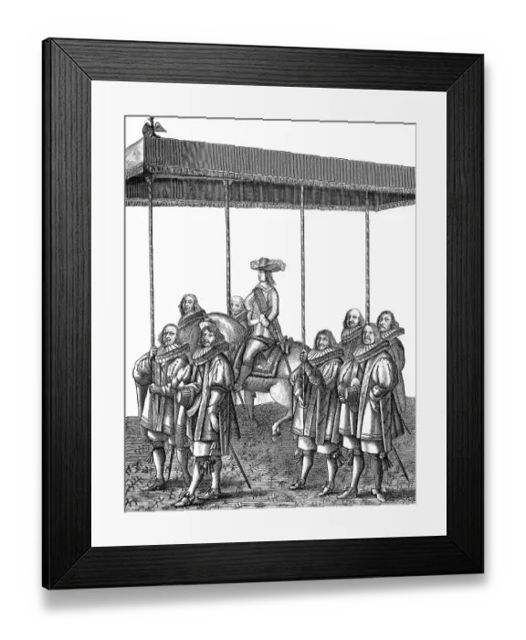 Framed Print : Receiving of Emperor Leopold I under a canopy in Nuremberg