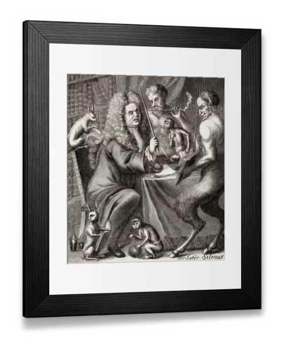 Framed Print : Satirical portrait of Jacob Paul Freiherr von Gundling Framed Print : Satirical portrait of Jacob Paul Freiherr von Gundling
