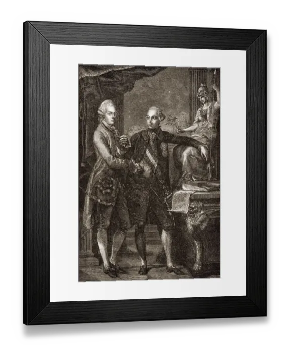 Framed Print : Leopold II, 1747-1792, with his brother Joseph II Framed Print : Leopold II, 1747-1792, with his brother Joseph II