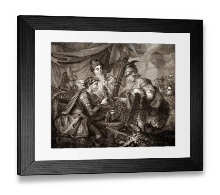 Framed Print : Frederick II of Prussia binding together the League of Princes Framed Print : Frederick II of Prussia binding together the League of Princes