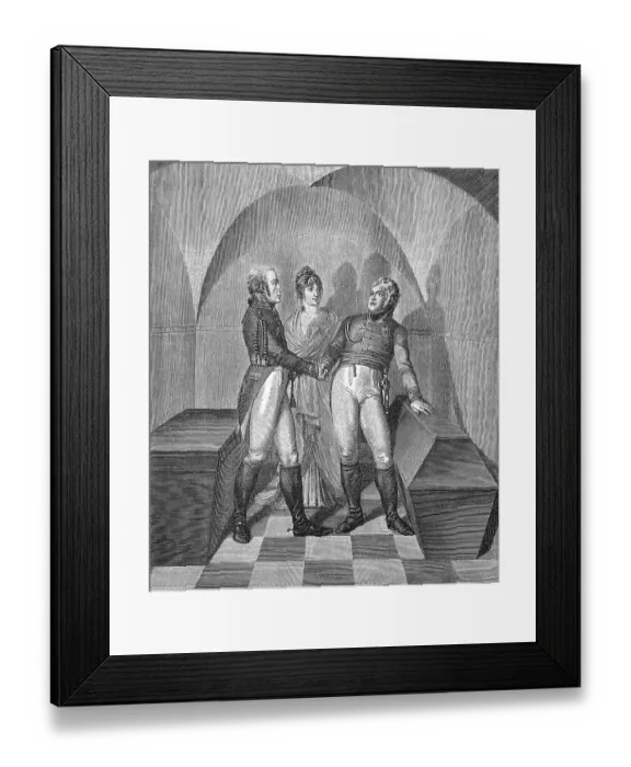 Framed Print : Emperor Alexander I of Russia at the tomb of Frederick II