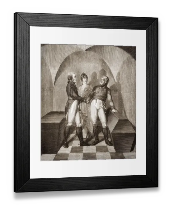 Framed Print : Emperor Alexander I of Russia at the tomb of Frederick II