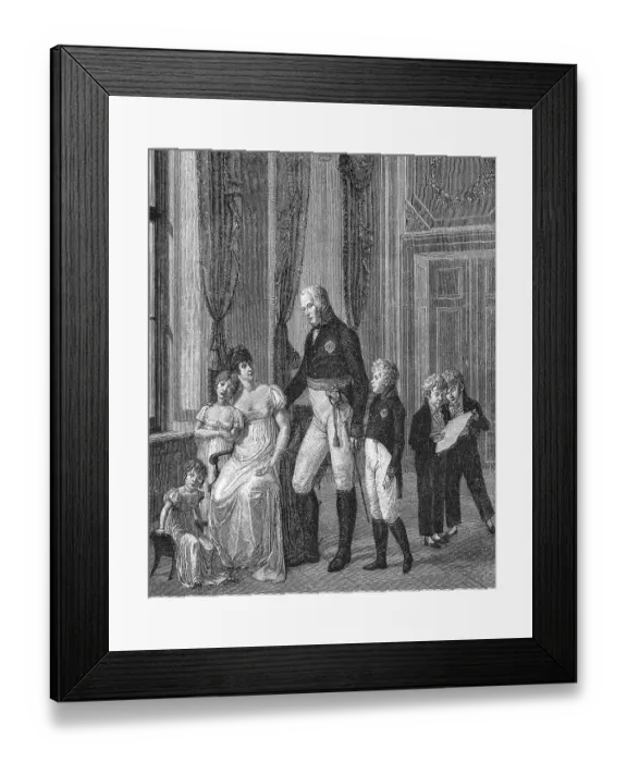 Framed Print : The royal couple with their children