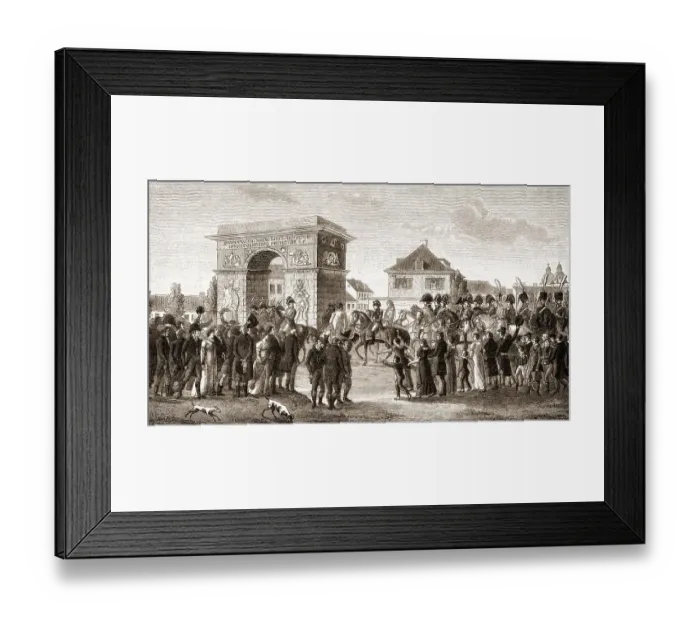 Framed Print : Napoleon invading with his troops in Dusseldorf Framed Print : Napoleon invading with his troops in Dusseldorf