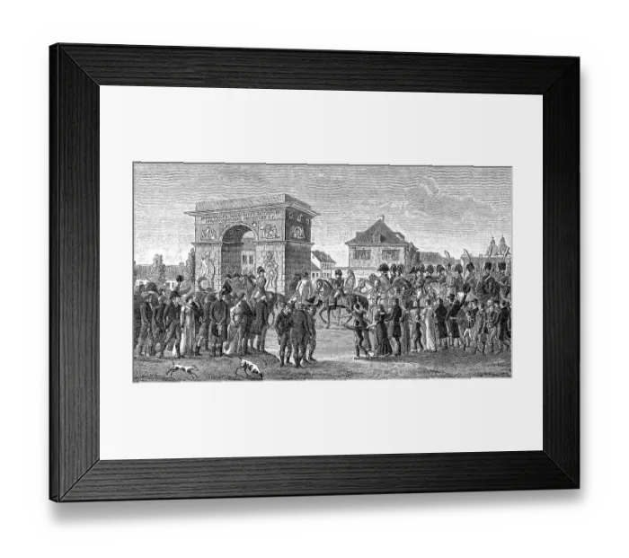 Framed Print : Napoleon invading with his troops in Dusseldorf