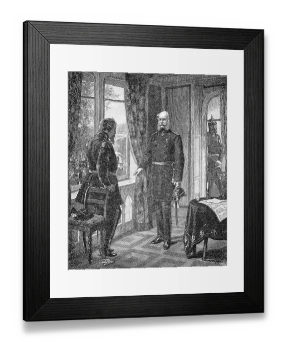 Framed Print : Meeting between William I and Napoleon III to surrender Framed Print : Meeting between William I and Napoleon III to surrender