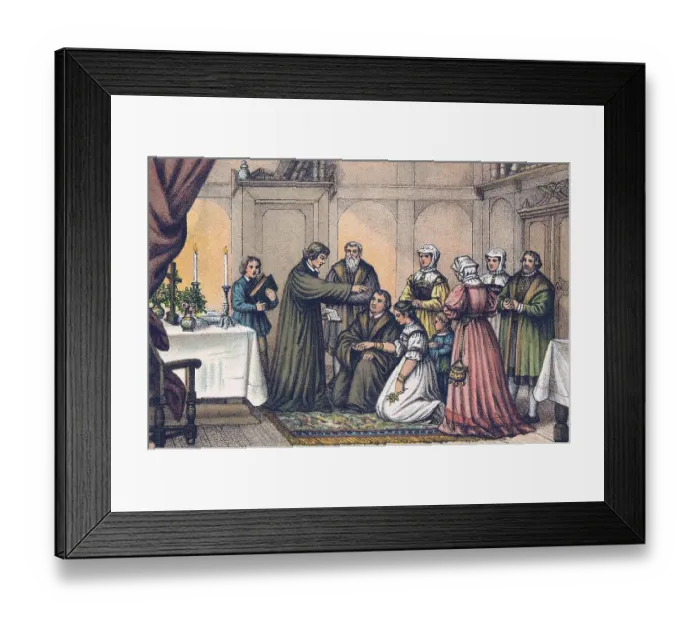 Framed Print : Martin Luther's marriage with Katharina von Bora Framed Print : Martin Luther's marriage with Katharina von Bora