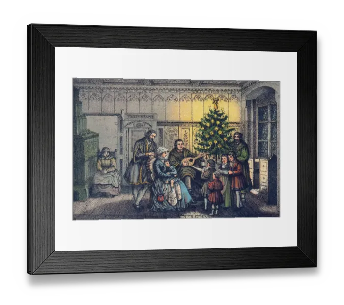 Framed Print : Martin Luther, making music with his family