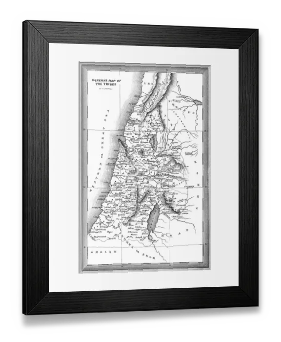 Framed Print : Historical map of the Tribes of Israel Framed Print : Historical map of the Tribes of Israel