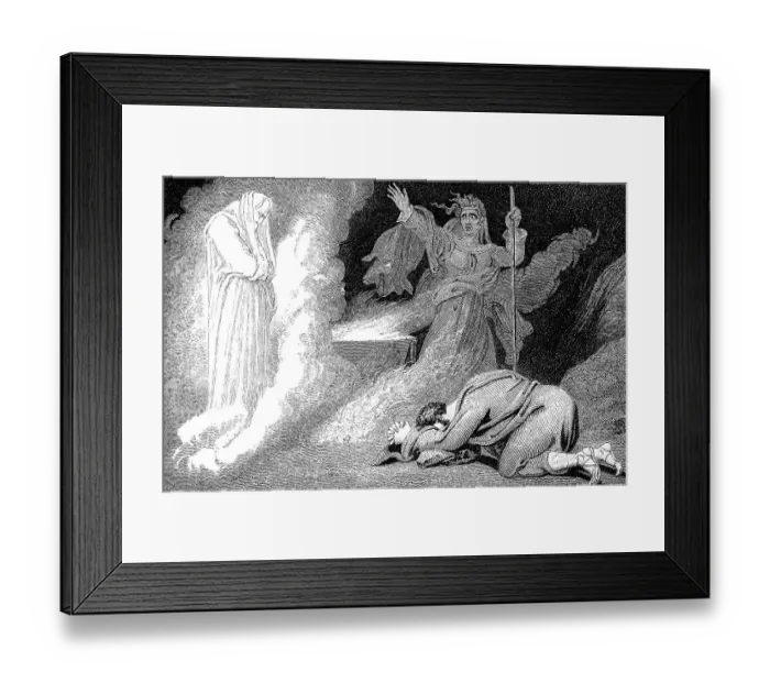 Framed Print : Saul and the Witch of Endor, First Book of Samuel Framed Print : Saul and the Witch of Endor, First Book of Samuel