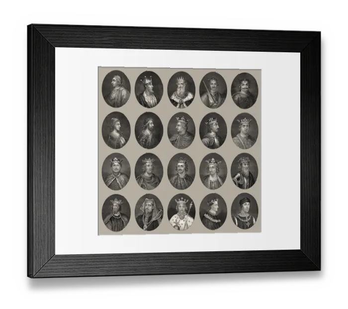 Framed Print : Kings of England, 10th to 15th century