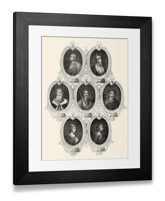 Framed Print : Koenige von England, 10. und 11. Jahrhundert Framed Print : Koenige von England, 10. und 11. Jahrhundert