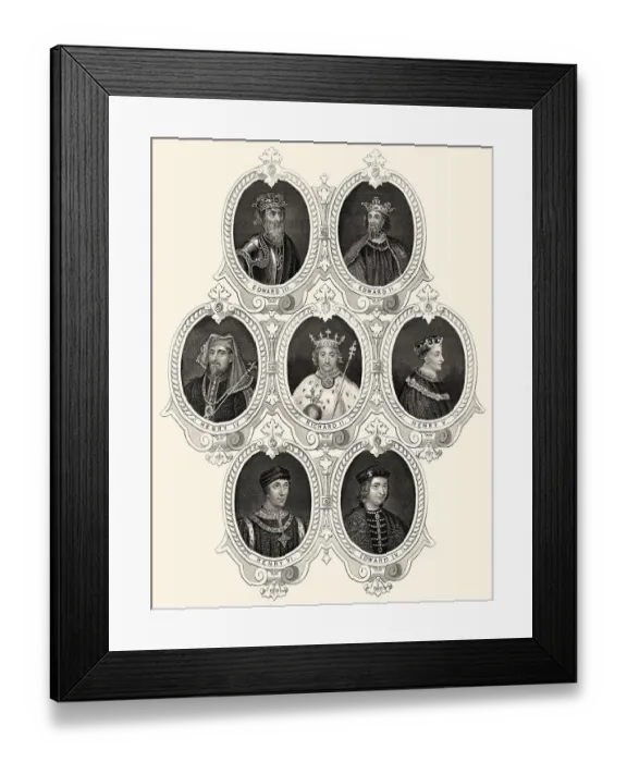 Framed Print : Koenige von England, 14. und 15. Jahrhundert