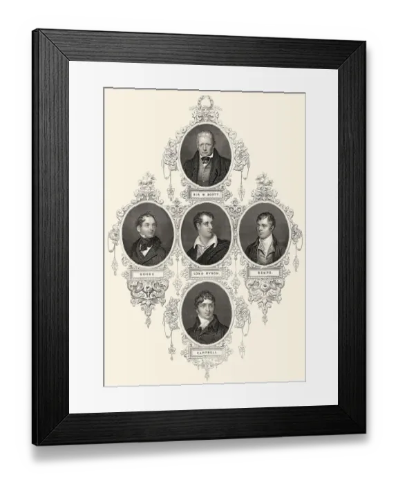 Framed Print : Britische Schriftsteller, 18. und 19