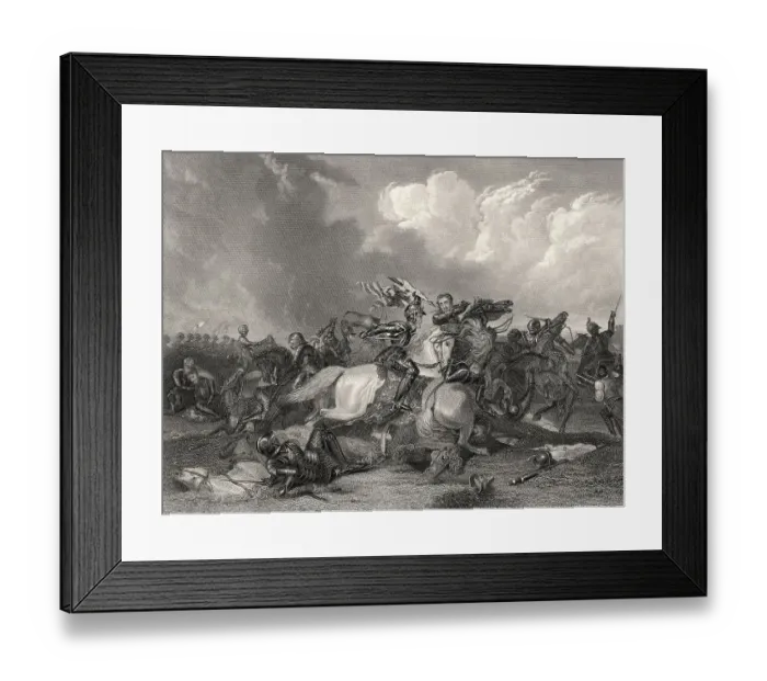 Framed Print : Richard III. und der Earl of Richmond in der Schlacht von Bosworth