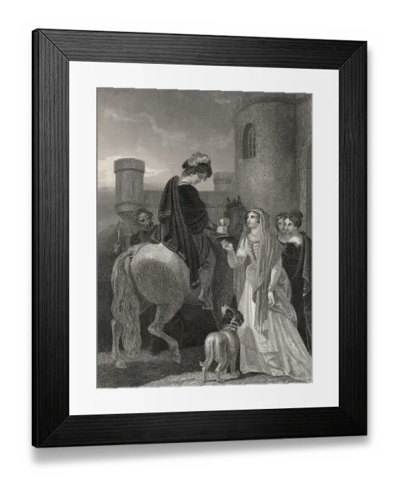 Framed Print : Koenig Edward der Maertyrer erstochen auf Befehl seiner Stiefmutter Elfrida oder Aelfthrith