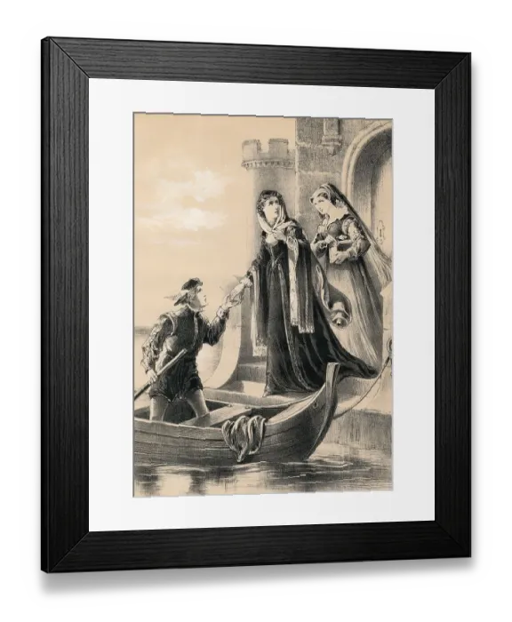 Framed Print : Mary Stuart or Mary I, Queen of Scots Escaping from Loch Leven Castle