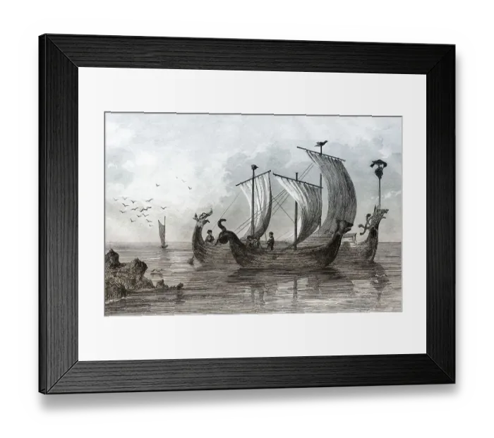 Framed Print : Angelsaechsische Segelboote