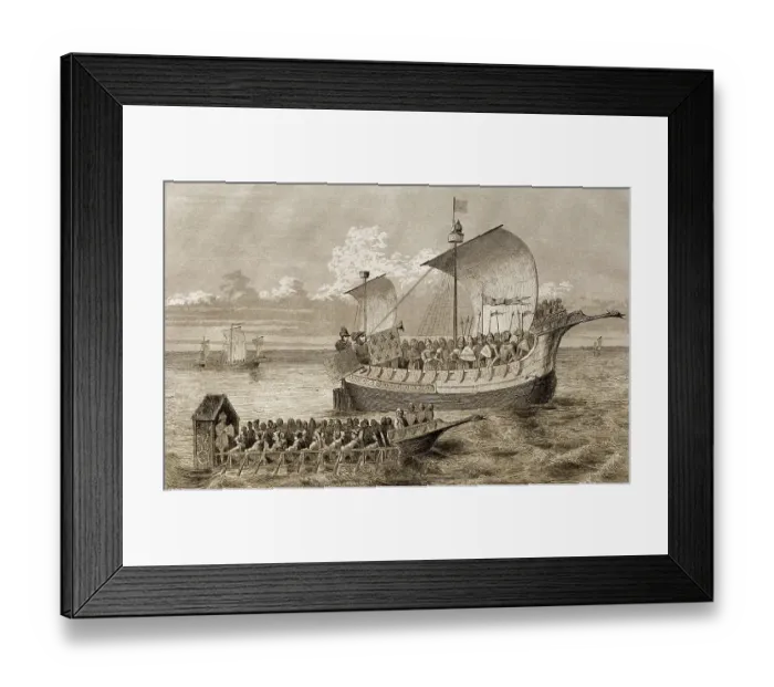 Framed Print : Angelsaechsische Segelboote, 15. Jahrhundert Framed Print : Angelsaechsische Segelboote, 15. Jahrhundert