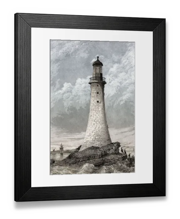 Framed Print : Leuchtturm, Eddystone Rocks, Aermelkanal Framed Print : Leuchtturm, Eddystone Rocks, Aermelkanal