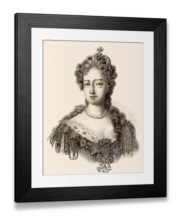 Framed Print : Anne Stuart, 1665 - 1714, Koenigin von England