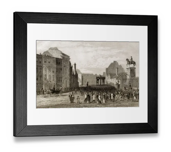Framed Print : Der Pranger und die Statue von Karl I Framed Print : Der Pranger und die Statue von Karl I