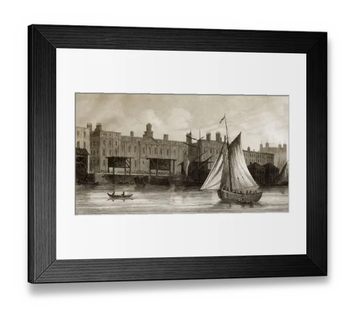 Framed Print : Der Zollhafen von London, England, 18. Jahrhundert