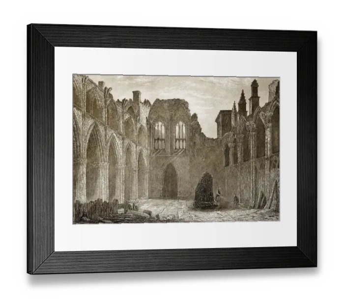 Framed Print : Holyrood Abbey, eine verfallene Abtei der Canons Regular in Edinburgh
