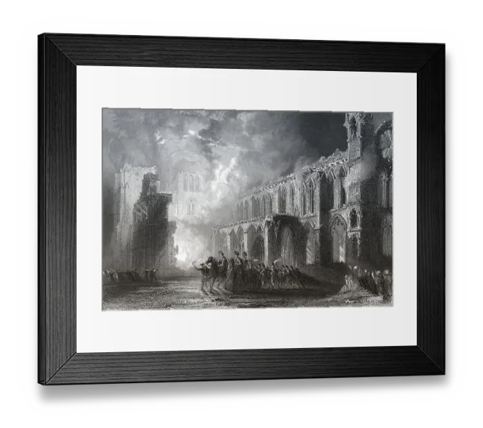 Framed Print : Kathedrale von Elgin, Brandschaden im Jahr 1390 Framed Print : Kathedrale von Elgin, Brandschaden im Jahr 1390